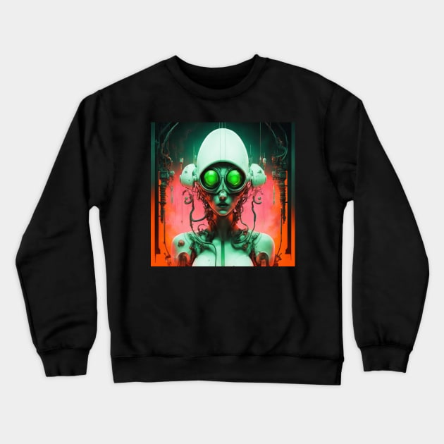 MECHANICAL GIRL Crewneck Sweatshirt by Dunkellkellera